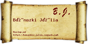 Bánszki Júlia névjegykártya