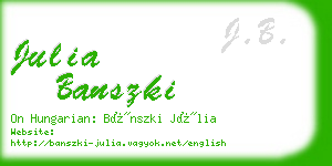julia banszki business card